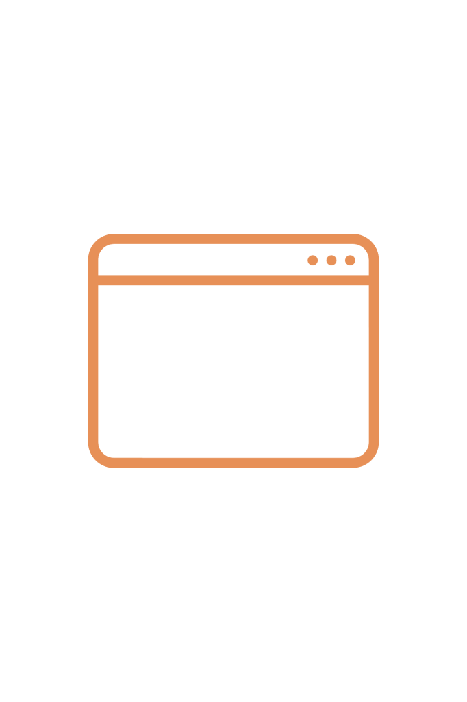 Outline of a simple browser window symbolizing a website