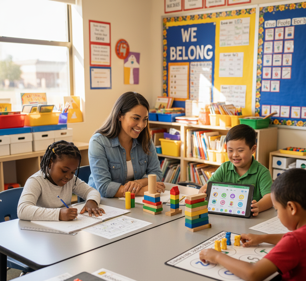 Teachers and students engaged in classroom discussion